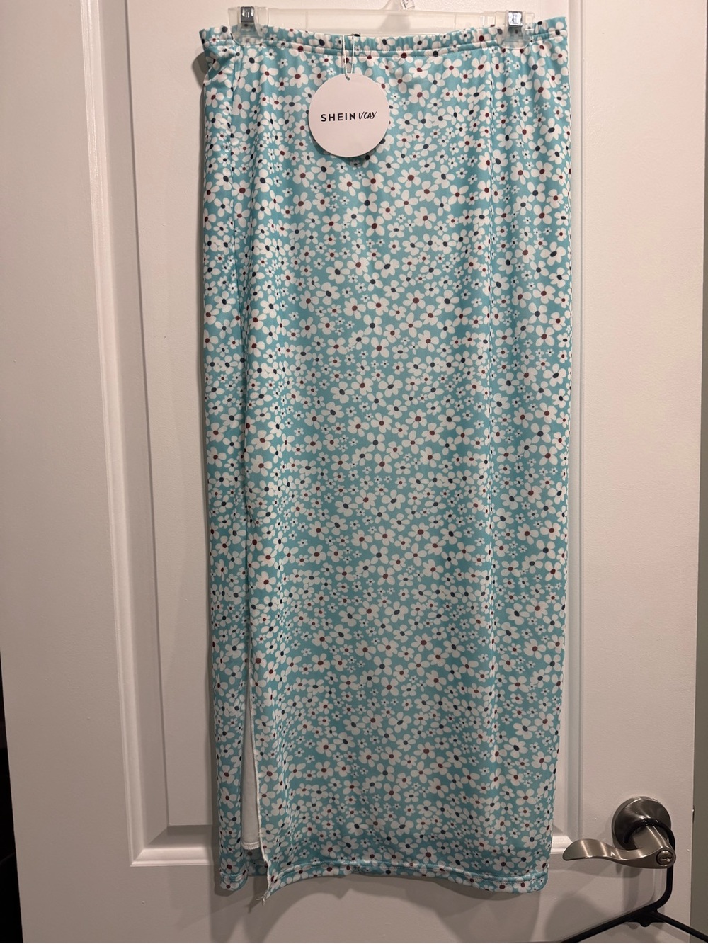 SHEIN Aqua Floral Maxi Skirt